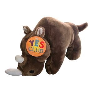 Vintage yes club stuffed rhino plush Rhinoceros Animal Toy 14in